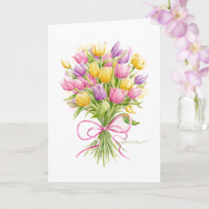 Helle und schöne Tulip Bouquet Geburtstagskarte Karte