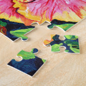 Helle und sonnige Pink-Hibiskus-Puzzles Puzzle (Seite)