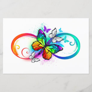 Helle Unendlichkeit mit Regenbogen-Schmetterling