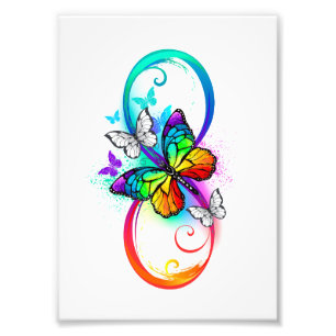 Helle Unendlichkeit mit Regenbogen-Schmetterling Fotodruck