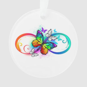 Helle Unendlichkeit mit Regenbogen-Schmetterling Ornament