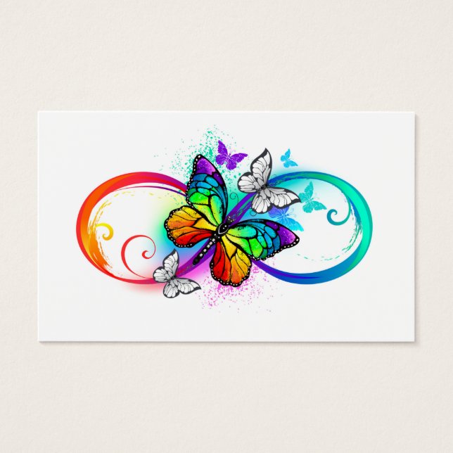 Helle Unendlichkeit mit Regenbogenschmetterling (Vorderseite)