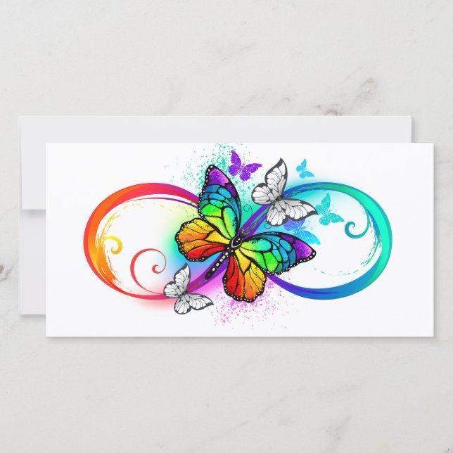 Helle Unendlichkeit mit Regenbogenschmetterling (Vorderseite)