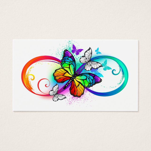Helle Unendlichkeit mit Regenbogenschmetterling (Vorderseite)