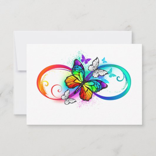Helle Unendlichkeit mit Regenbogenschmetterling Ankündigung (Vorderseite)
