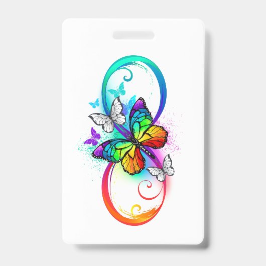 Helle Unendlichkeit mit Regenbogenschmetterling Ausweis (Vorderseite)