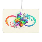 Helle Unendlichkeit mit Regenbogenschmetterling Autolufterfrischer (Rückseite)