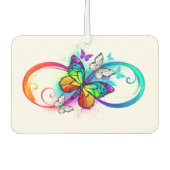 Helle Unendlichkeit mit Regenbogenschmetterling Autolufterfrischer (Vorderseite)
