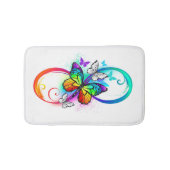 Helle Unendlichkeit mit Regenbogenschmetterling Badematte (Vorderseite)