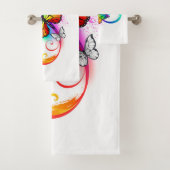 Helle Unendlichkeit mit Regenbogenschmetterling Badhandtuch Set (Insitu)