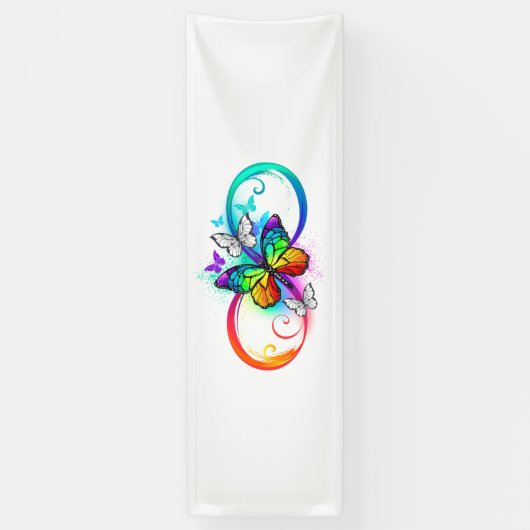 Helle Unendlichkeit mit Regenbogenschmetterling Banner (Vertikal)