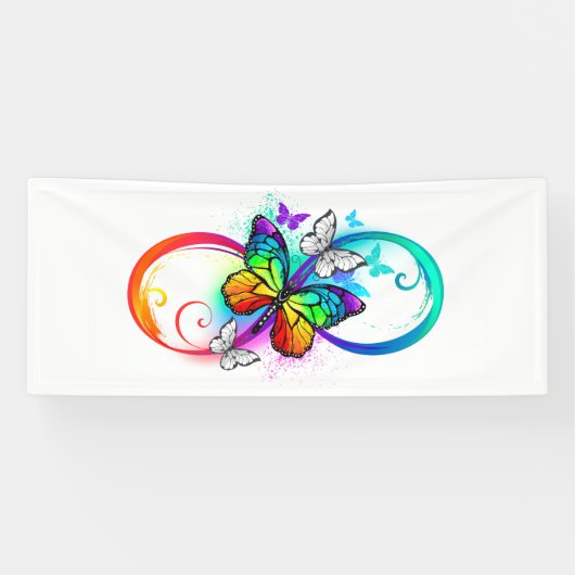 Helle Unendlichkeit mit Regenbogenschmetterling Banner (Horizontal)