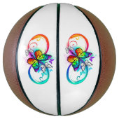 Helle Unendlichkeit mit Regenbogenschmetterling Basketball (Vertikal)