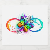 Helle Unendlichkeit mit Regenbogenschmetterling Bierflaschenetikett (Einzelnes Label)