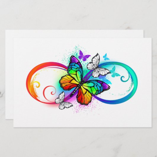 Helle Unendlichkeit mit Regenbogenschmetterling Briefpapier (Vorne/Hinten)