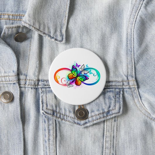 Helle Unendlichkeit mit Regenbogenschmetterling Button (Beispiel)