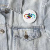 Helle Unendlichkeit mit Regenbogenschmetterling Button (Beispiel)