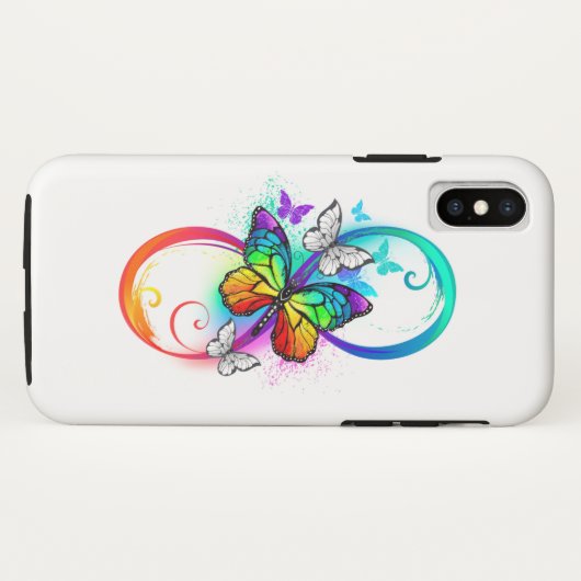 Helle Unendlichkeit mit Regenbogenschmetterling Case-Mate iPhone Hülle (Rückseite (Horizontal))
