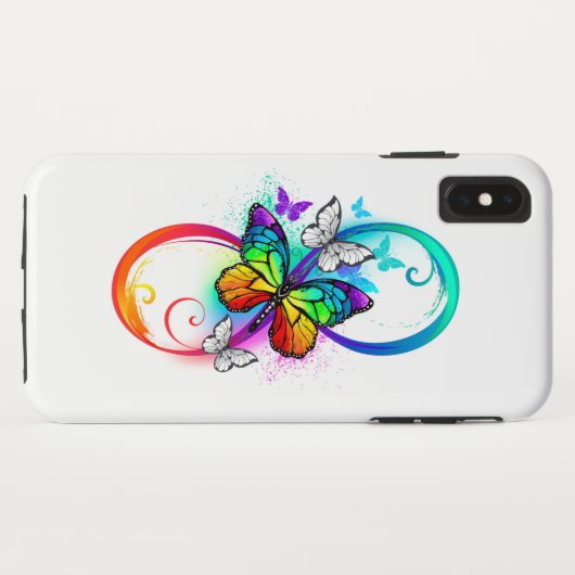 Helle Unendlichkeit mit Regenbogenschmetterling Case-Mate iPhone Hülle (Rückseite (Horizontal))