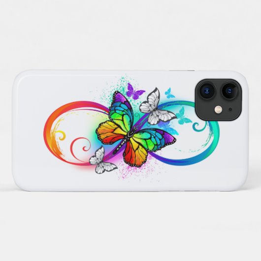 Helle Unendlichkeit mit Regenbogenschmetterling Case-Mate iPhone Hülle (Rückseite (Horizontal))