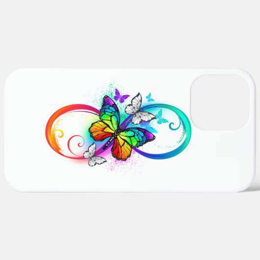 Helle Unendlichkeit mit Regenbogenschmetterling Case-Mate iPhone Hülle (Hinten (horizontal))