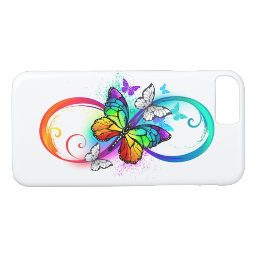 Helle Unendlichkeit mit Regenbogenschmetterling Case-Mate iPhone Hülle (Rückseite (Horizontal))
