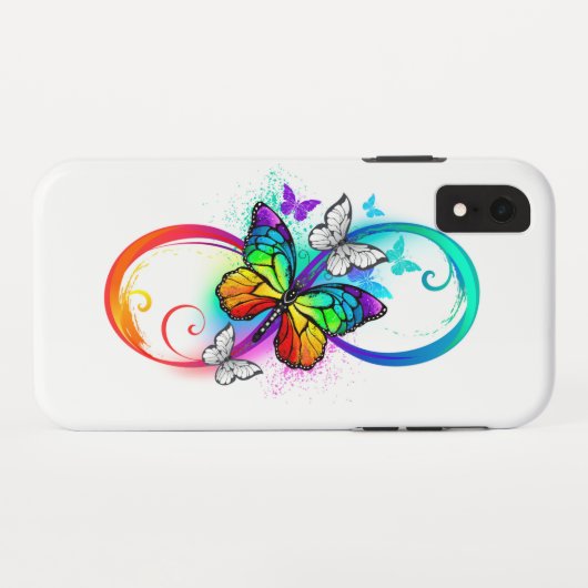 Helle Unendlichkeit mit Regenbogenschmetterling Case-Mate iPhone Hülle (Rückseite (Horizontal))