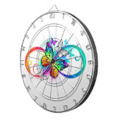 Helle Unendlichkeit mit Regenbogenschmetterling Dartscheibe (Vorderseite rechts)