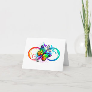 Helle Unendlichkeit mit Regenbogenschmetterling Einladung
