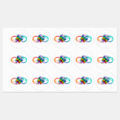 Helle Unendlichkeit mit Regenbogenschmetterling Etiketten (Blatt)