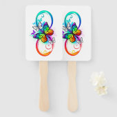 Helle Unendlichkeit mit Regenbogenschmetterling Fächer (Vorne und Hinten)