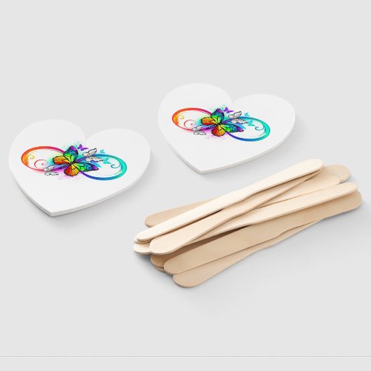 Helle Unendlichkeit mit Regenbogenschmetterling Fächer (Non-assembled)