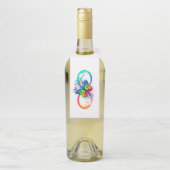 Helle Unendlichkeit mit Regenbogenschmetterling Flaschenanhänger (Auf Flasche)