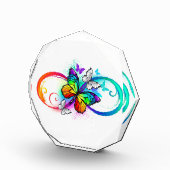 Helle Unendlichkeit mit Regenbogenschmetterling Fotoblock (Rechts)
