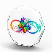 Helle Unendlichkeit mit Regenbogenschmetterling Fotoblock (Rechts)
