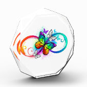 Helle Unendlichkeit mit Regenbogenschmetterling Fotoblock (Links)