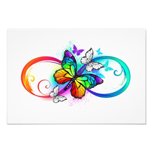 Helle Unendlichkeit mit Regenbogenschmetterling Fotodruck (Vorne)