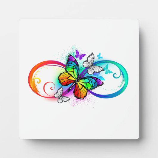 Helle Unendlichkeit mit Regenbogenschmetterling Fotoplatte (Vorderseite)