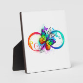 Helle Unendlichkeit mit Regenbogenschmetterling Fotoplatte (Vorderseite)