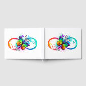 Helle Unendlichkeit mit Regenbogenschmetterling Gästebuch (Voll)