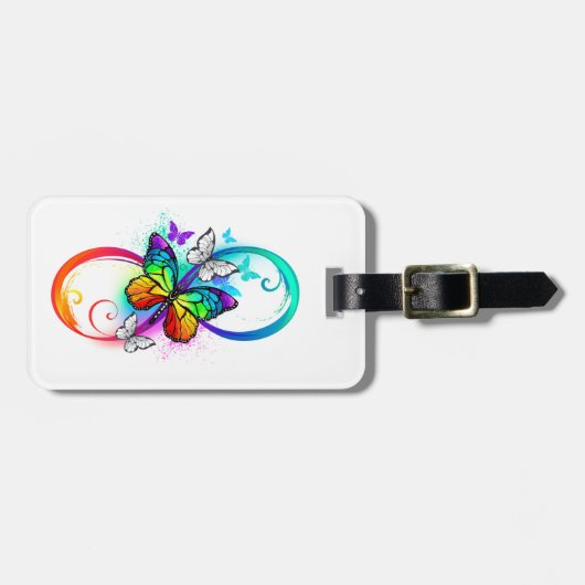 Helle Unendlichkeit mit Regenbogenschmetterling Gepäckanhänger (Vorderseite horizontal)