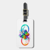 Helle Unendlichkeit mit Regenbogenschmetterling Gepäckanhänger (Vorderseite vertikal)