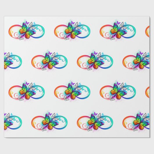 Helle Unendlichkeit mit Regenbogenschmetterling Geschenkpapier (Flach)