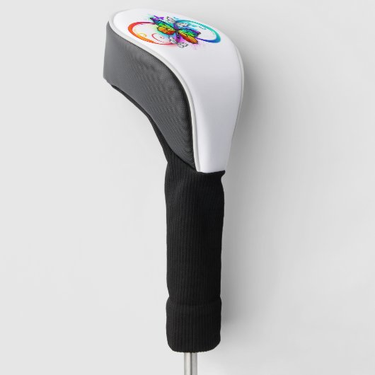 Helle Unendlichkeit mit Regenbogenschmetterling Golf Headcover (angewinkelt)