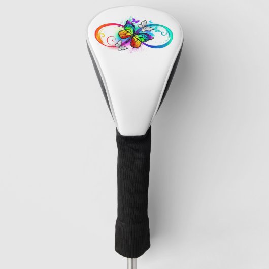 Helle Unendlichkeit mit Regenbogenschmetterling Golf Headcover (Vorderseite)
