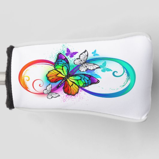Helle Unendlichkeit mit Regenbogenschmetterling Golf Headcover (Vorderseite)