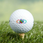 Helle Unendlichkeit mit Regenbogenschmetterling Golfball (Insitu T-Shirt)