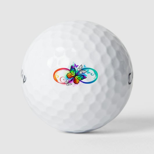 Helle Unendlichkeit mit Regenbogenschmetterling Golfball (Vorderseite)