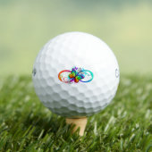 Helle Unendlichkeit mit Regenbogenschmetterling Golfball (Insitu T-Shirt)