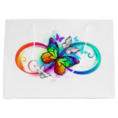 Helle Unendlichkeit mit Regenbogenschmetterling Große Geschenktüte (Vorderseite)